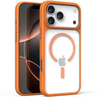 TPU+PC чохол Metal Buttons with Magnetic Fit для Apple iPhone 17 Pro Max (6.9") — Помаранчевий / Orange