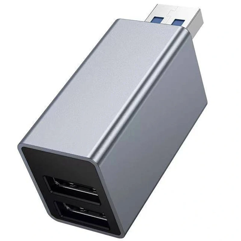 Переходник HUB Hoco HB54 3in1 (USB to 2xUSB2.0+USB3.0) – Metal grey. Фото 2 из 3