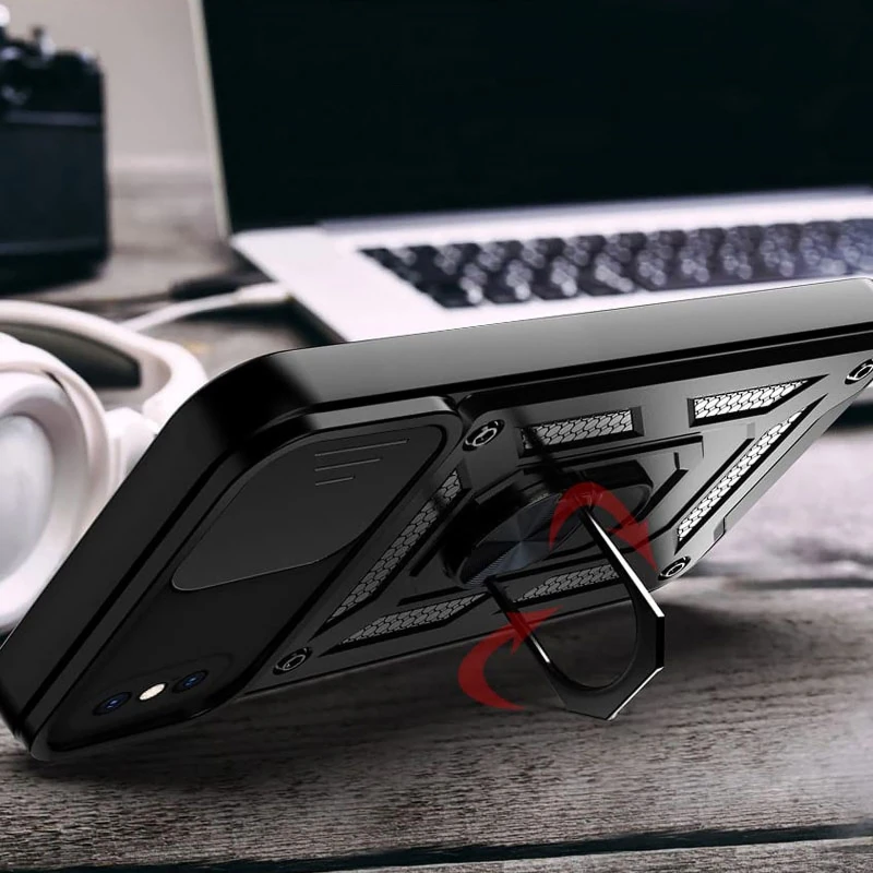 Ударопрочный чехол Ummi Camshield Serge Ring (in box) для Apple iPhone X (5.8") – Черный / Black. Фото 3 из 3