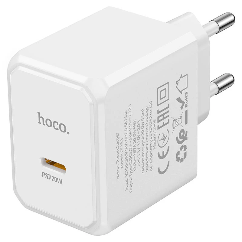 МЗП HOCO CS13A Ocean PD20W (1USB-C) – White. Фото 2 з 3