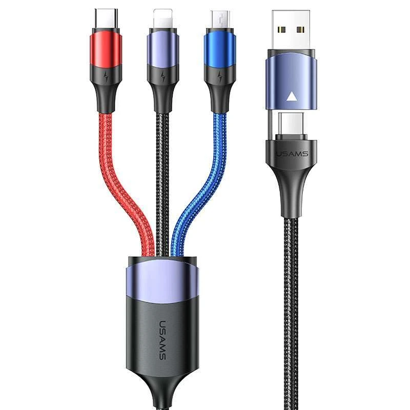 

Дата кабель Usams US-SJ549 U71 USB + Type-C to Triple Head 3in1 (1.2m)