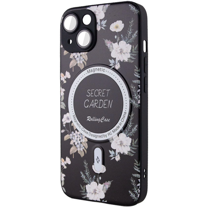 TPU+PC чехол Secret Garden с MagSafe для Apple iPhone 15 (6.1") – Black. Фото 3 из 4