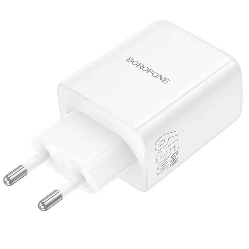 МЗП Borofone BN32 Cargador PD65W (1USB-A/2C) – White. Фото 6 з 6