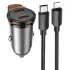 АЗП Hoco NZ16B Rigorous PD45W (2USB-C) + кабель Type-C to Lightning фото 1 з 1
