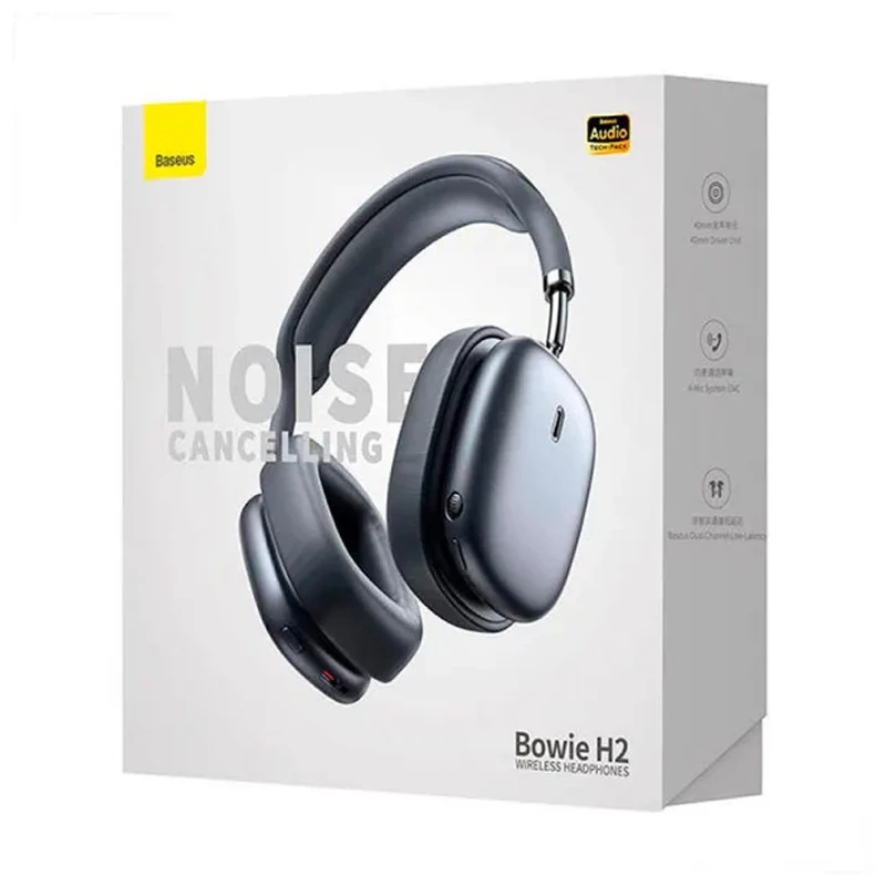 Накладні бездротові навушники Baseus Bowie H2 (NGTW260001) – Gray. Фото 6 з 7
