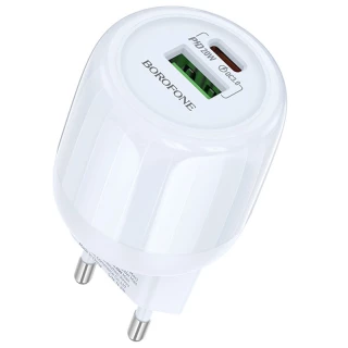 МЗП Borofone BA93A Lustrous PD20W+QC3.0 (1USB-A/1C) фото 1 з 4