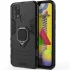 Противоударный чехол Transformer с кольцом для Samsung Galaxy M21 – Черный / Soul Black. Фото 1 из 7