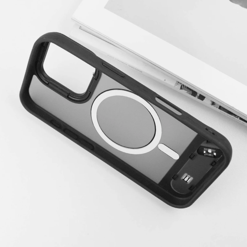 TPU+PC чехол Stand case для Apple iPhone 16 Pro Max – Black. Фото 5 из 8