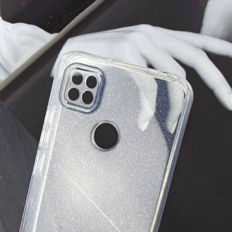 Прозрачный чехол с блестками Xiaomi Redmi 9C – Clear. Фото 4 из 8