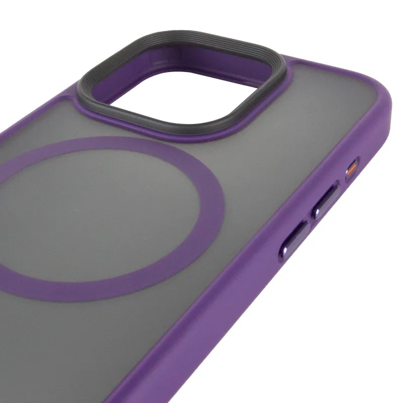 TPU+PC чохол Metal Buttons with Magnetic Fit для Apple iPhone 15 Pro Max (6.7") – Темно-фіолетовий / Dark Purple. Фото 7 з 8