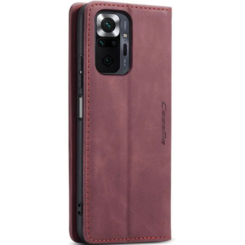 Шкіряний чохол-книжка CaseMe Velvet Nubuck для Xiaomi Redmi Note 10 Pro – Red. Фото 5 з 6