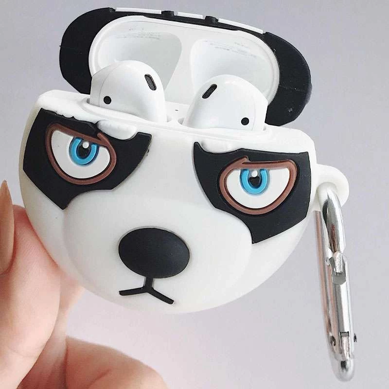 Силіконовий футляр Husky для навушників AirPods 1/2 + карабін – Чорний. Фото 4 з 5