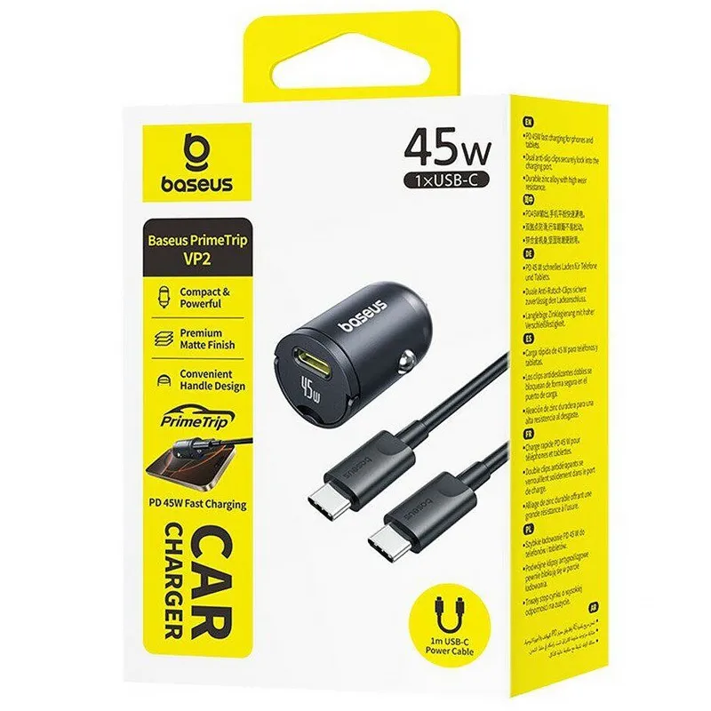 АЗП Baseus PrimeTrip VP2 PD45W (1USB-C) + кабель Type-C to Type-C (C02068) – Cosmic Black. Фото 2 з 4