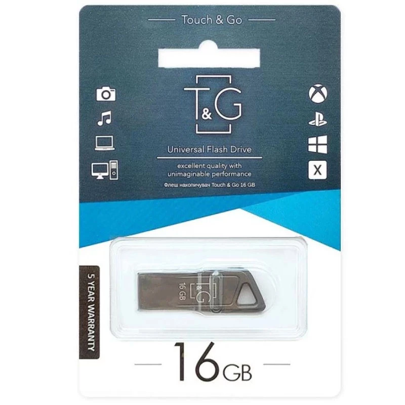 

Флеш-драйв USB Flash Drive T&G 114 Metal Series 16GB (Черный), Чорний