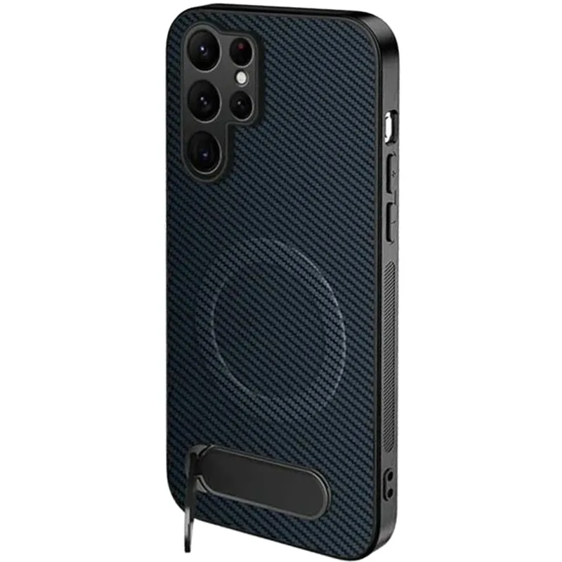 TPU+PC чохол Carbon Kickstand Magnetic Case для Samsung Galaxy S26 Ultra – Sapphire blue. Фото 1 з 2