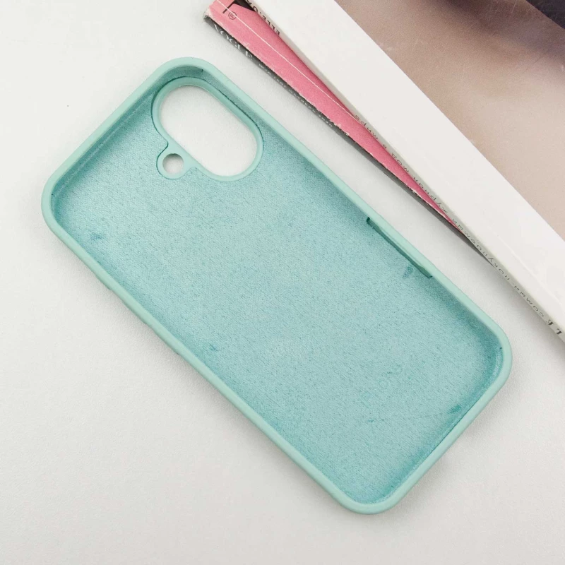 Чохол Silicone Case з закритим низом на Apple iPhone 16 – Бірюзовий / Turquoise. Фото 3 з 8