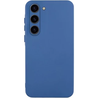 Кольоровий силіконовий чохол GETMAN із закритою камерою для Samsung Galaxy S23 — Синій / Navy Blue