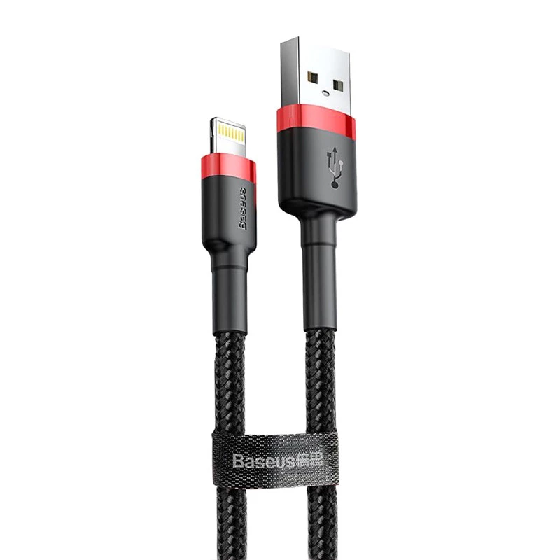 

Дата кабель Baseus Cafule Lightning Cable 2.4A (0.5m) (CALKLF-A) (Червоний / Чорний)