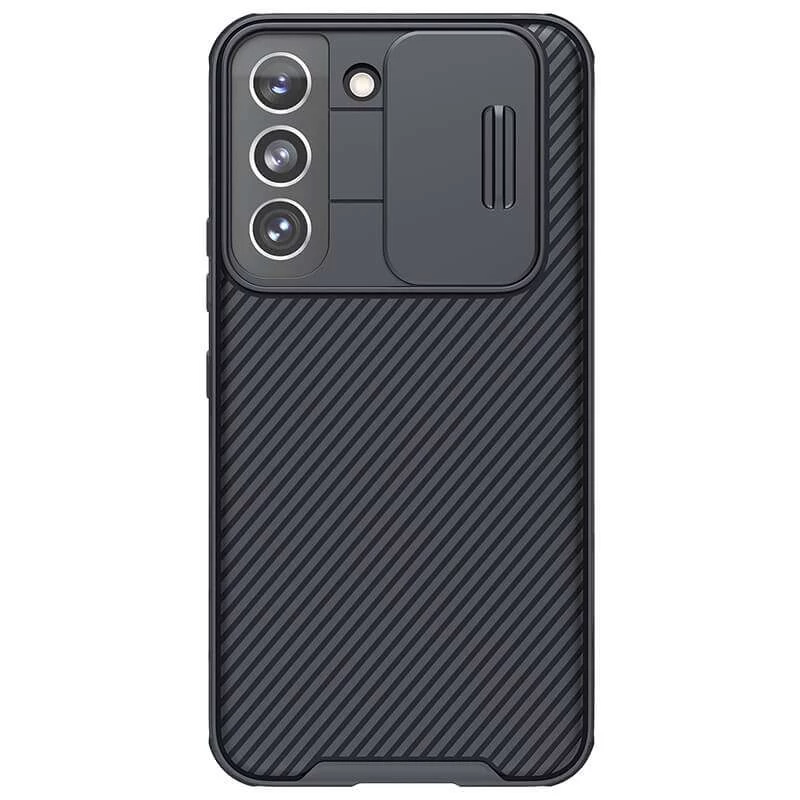 

Карбоновая накладка Nillkin со шторкой для камеры для Samsung Galaxy S22+ (Черный / Black), Чорний / black