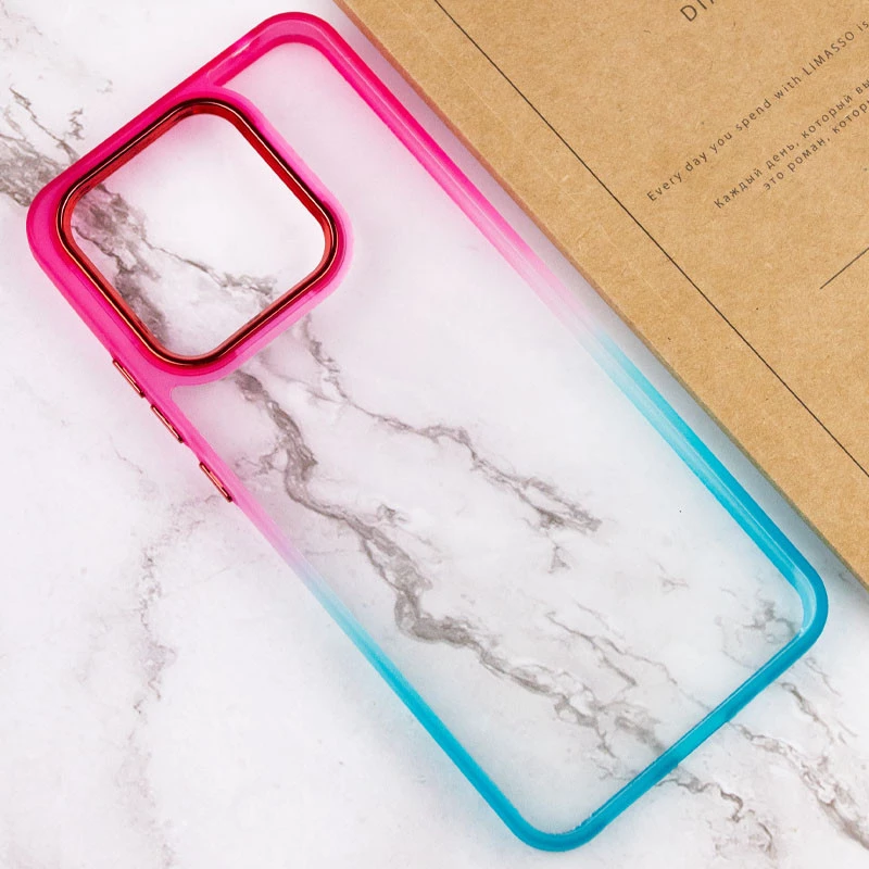 Силіконовий чохол фреш на Xiaomi Redmi 12 – Бірюзовий / Рожевий. Фото 5 з 9