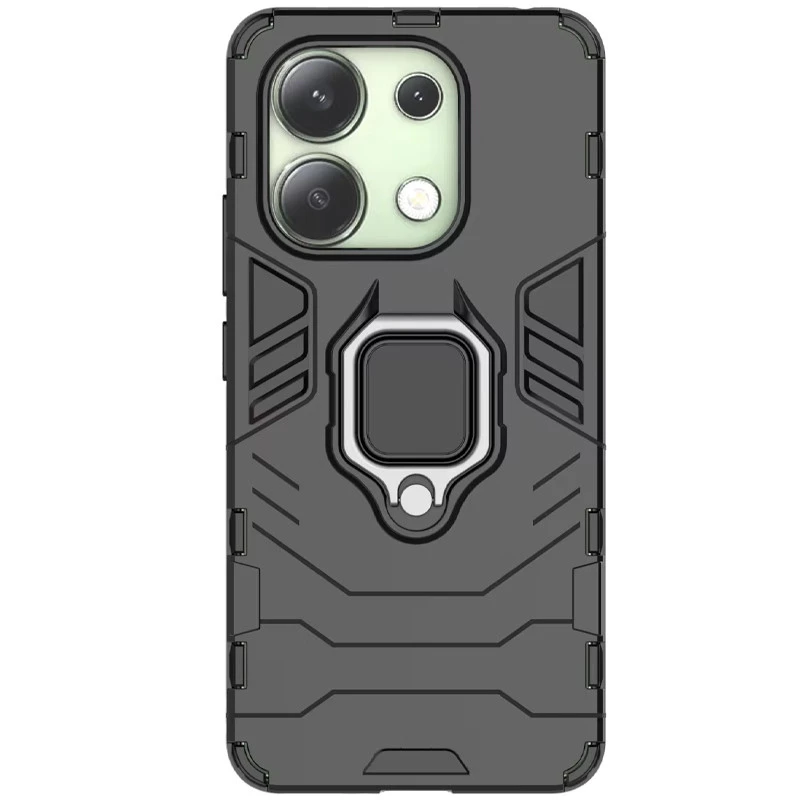 Протиударний чохол Transformer з кільцем на Xiaomi Redmi Note 13 4G – Чорний / Soul Black. Фото 5 з 6