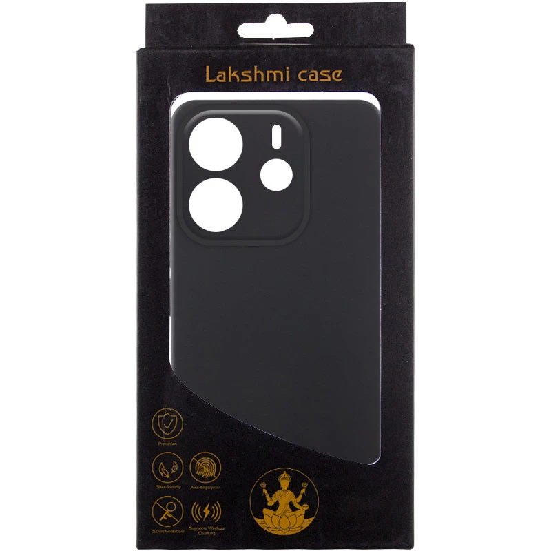 Чохол Silicone Case Lakshmi Plus з закритою камерою на Xiaomi Redmi Note 14 4G (Europe version) – Чорний / Black. Фото 2 з 5
