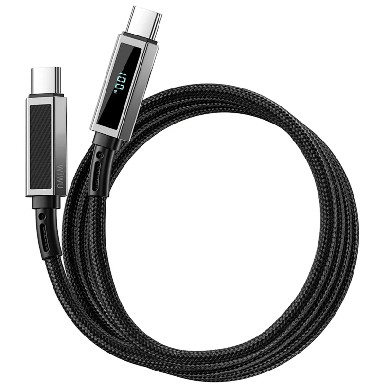 Дата кабель WIWU C079 Warriors Type-C to Type-C 100W (1.2m) – Black. Фото 5 из 6