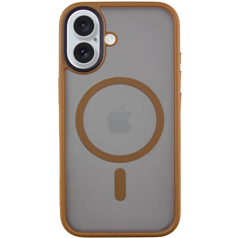 TPU+PC чехол Metal Buttons with Magnetic Fit для Apple iPhone 16 – Золотой / Gold. Фото 1 из 5