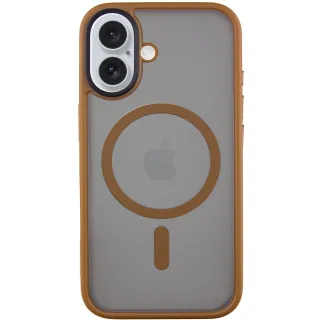TPU+PC чехол Metal Buttons with Magnetic Fit для Apple iPhone 16 — Золотой / Gold