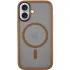 TPU+PC чехол Metal Buttons with Magnetic Fit для Apple iPhone 16 – Золотой / Gold. Фото 1 из 5