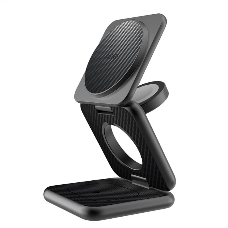 БЗУ WIWU Wi-W035 Mag Go 3 in 1 wireless charger – Black. Фото 3 из 6
