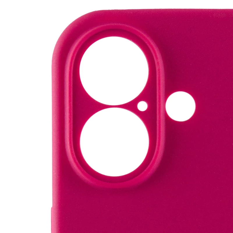 Чехол Silicone Case с защитой камеры для Apple iPhone 16 – Красный / Rose Red. Фото 5 из 8