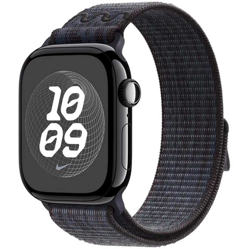 Ремінець Nike Sport Loop для Apple Watch 42/44/45/46/49mm – Black / Blue. Фото 4 з 6