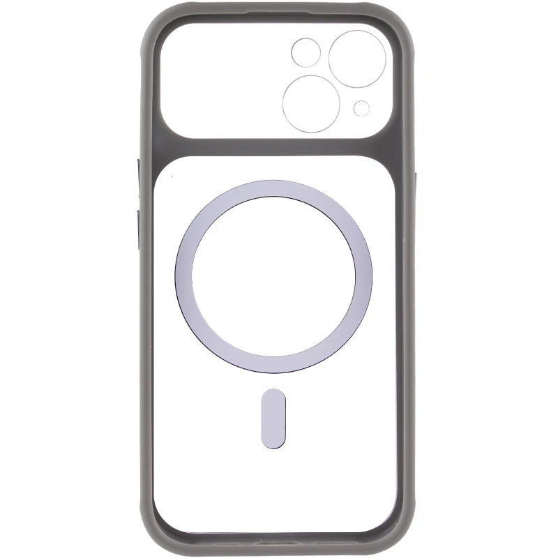 Чохол TPU GETMAN Moon Clear with MagSafe для Apple iPhone 15 (6.1") – Grey. Фото 5 з 7
