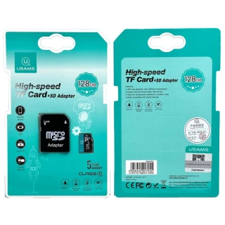 Карта пам'яті USAMS US-ZB269 TF High Speed Card 128 Gb + adapter фото 1 з 1
