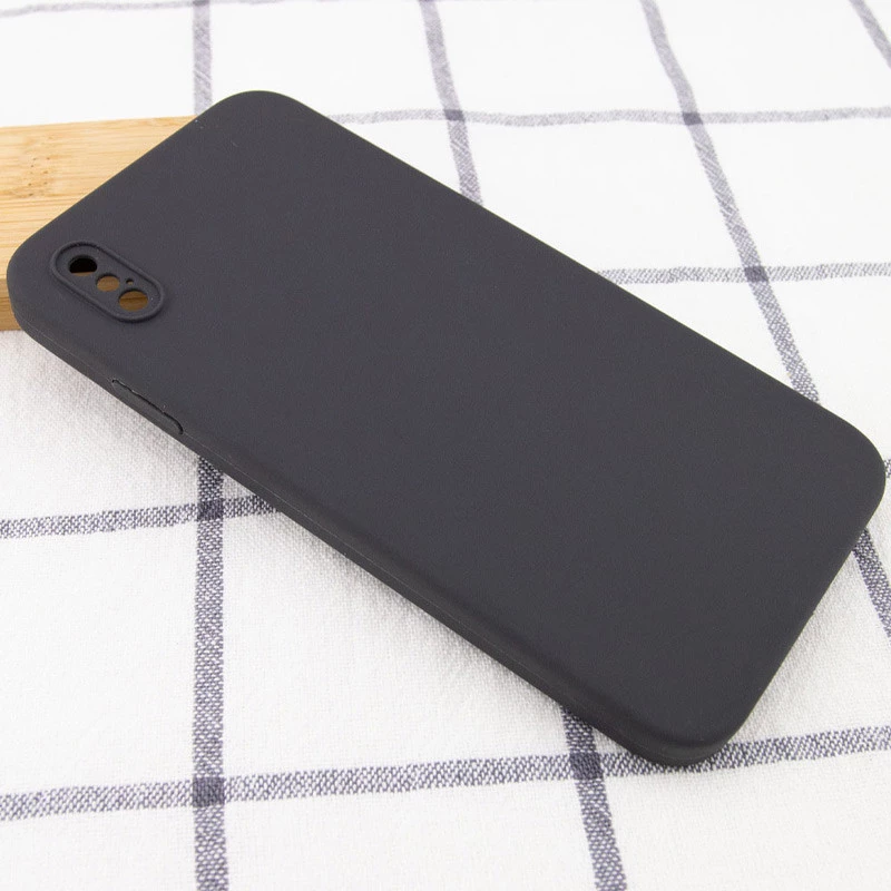 Чехол Silicone Case Square L с защитой камеры для Apple iPhone XS (5.8") – Серый / Dark Gray. Фото 2 из 3