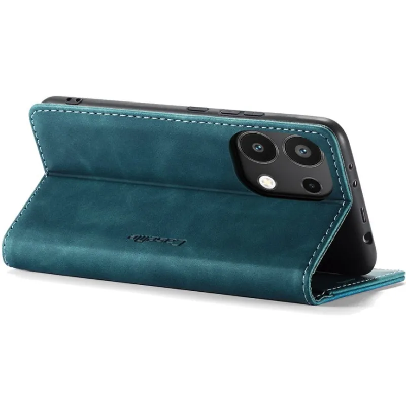 Шкіряний чохол-книжка CaseMe Velvet Nubuck для Xiaomi Redmi Note 13 4G – Green. Фото 6 з 6