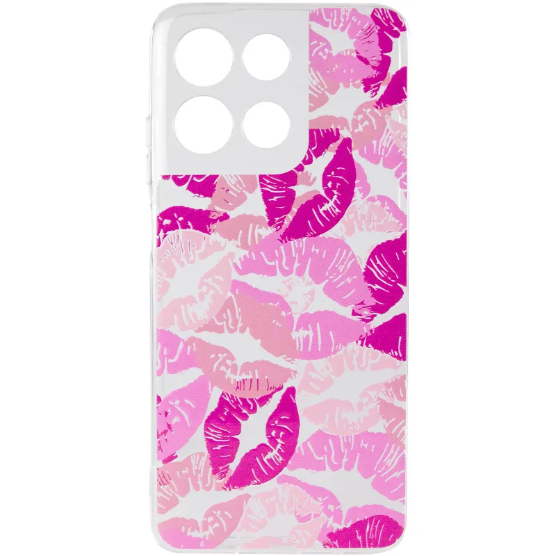Чохол TPU Clear Joy для Motorola Moto G17 Power – Kissing Pattern. Фото 3 з 6