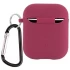 Силіконовий футляр з мікрофіброю для навушників Airpods 1/2 – Бордовий / Plum. Фото 2 з 2