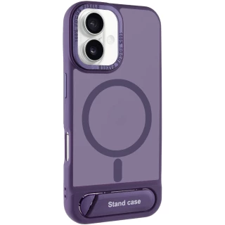 TPU+PC чехол Stand case для Apple iPhone 16 — Purple