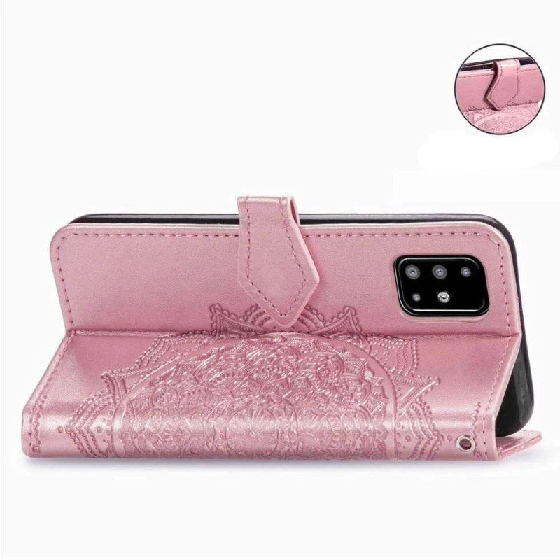 Шкіряний чохол-книжка Art Case з візитницею для Samsung Galaxy A51 – Рожевий. Фото 3 з 7