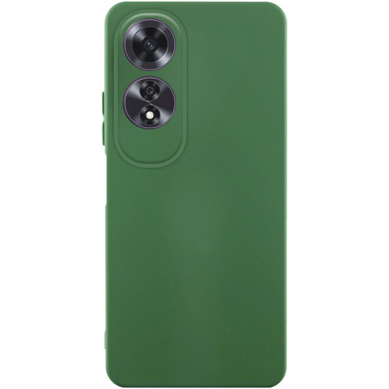 Кольоровий силіконовий чохол GETMAN із закритою камерою для Oppo A60 – Зелений / Dark green. Фото 1 з 1