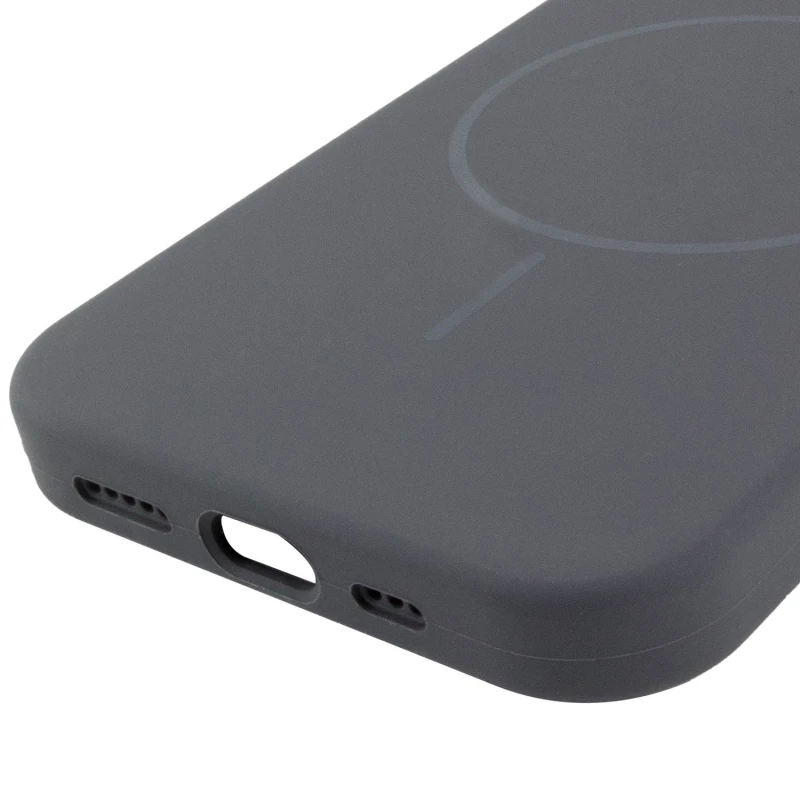 Чохол Silk Full Protective (AA) NO LOGO with Magnetic Fit для Apple iPhone 14 (6.1") – Сірий / Dark Gray. Фото 6 з 6