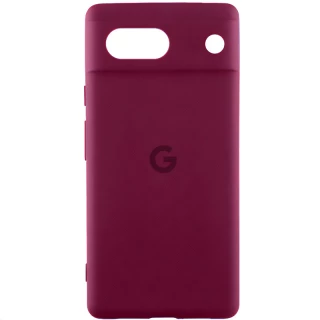Чехол Silicone Case Lakshmi Premium L с закрытой камерой для Google Pixel 7a — Бордовый / Plum