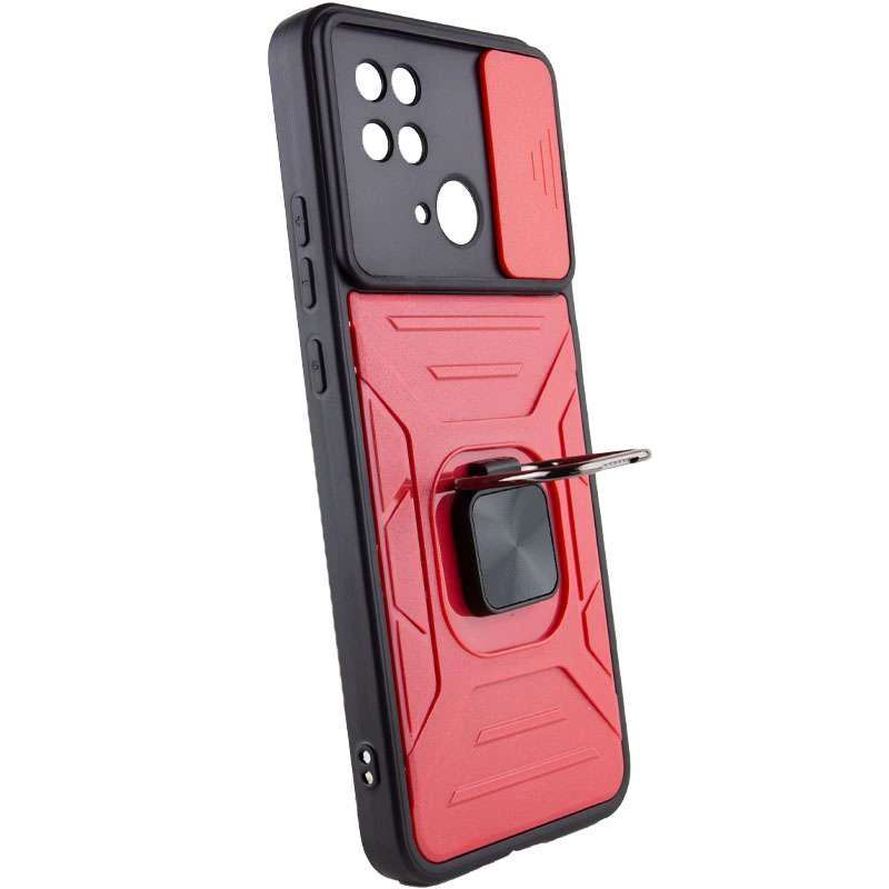 Протиударний чохол Flash зі шторкою для камери та кільцем на Xiaomi Redmi 10C – Червоний. Фото 5 з 7