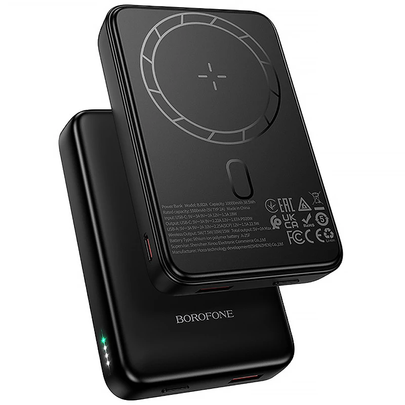 Портативний ЗП Power Bank Borofone BJ82A Dawn 20W з БЗП 10000 mAh – Black. Фото 1 з 6