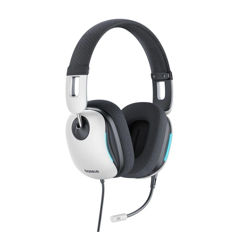 Накладні навушники Baseus OS GoPlay 1+ Max Gaming (USB-A/2m) (A00181003213-00) – Moon White. Фото 3 з 8