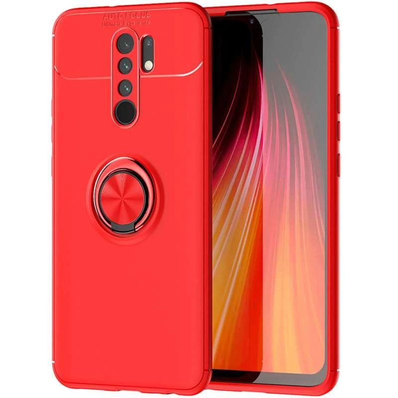

Чехол Deen ColorRing с кольцом для Xiaomi Redmi 9 (Красный / Красный), Червоний / червоний