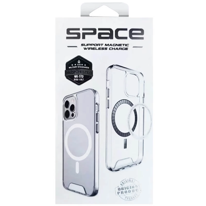 Силіконовий чохол Space Case з MagSafe на Apple iPhone 14 (6.1") – Прозорий. Фото 3 з 3