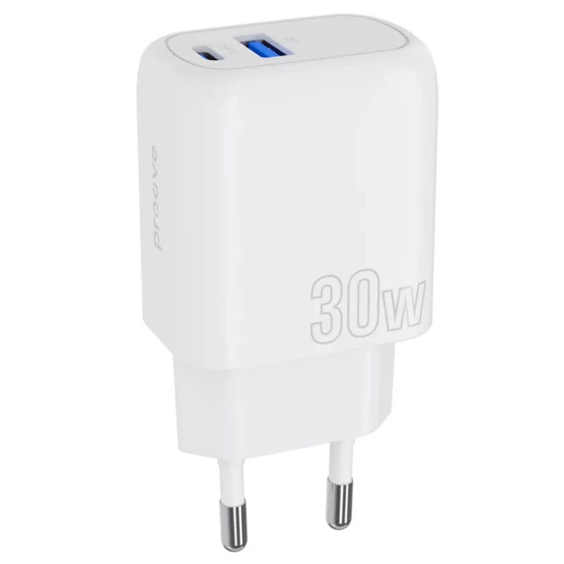 МЗП Proove Silicone Power Plus 30W (Type-C+USB) – White. Фото 2 з 5
